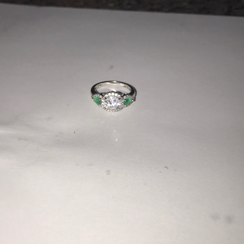 Sterling silver and diamonique ring